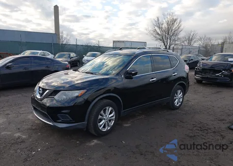 2015 Nissan Rogue Sv z USA, uszkodzony, nr VIN KNMAT2MV2FP519256